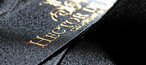ruban satin personnalisé noir avec impression or